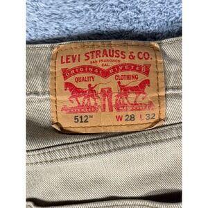 Levi Strauss 512 Tapered Khaki Tan Jeans Mens 28x28  Cotton Blend Casual